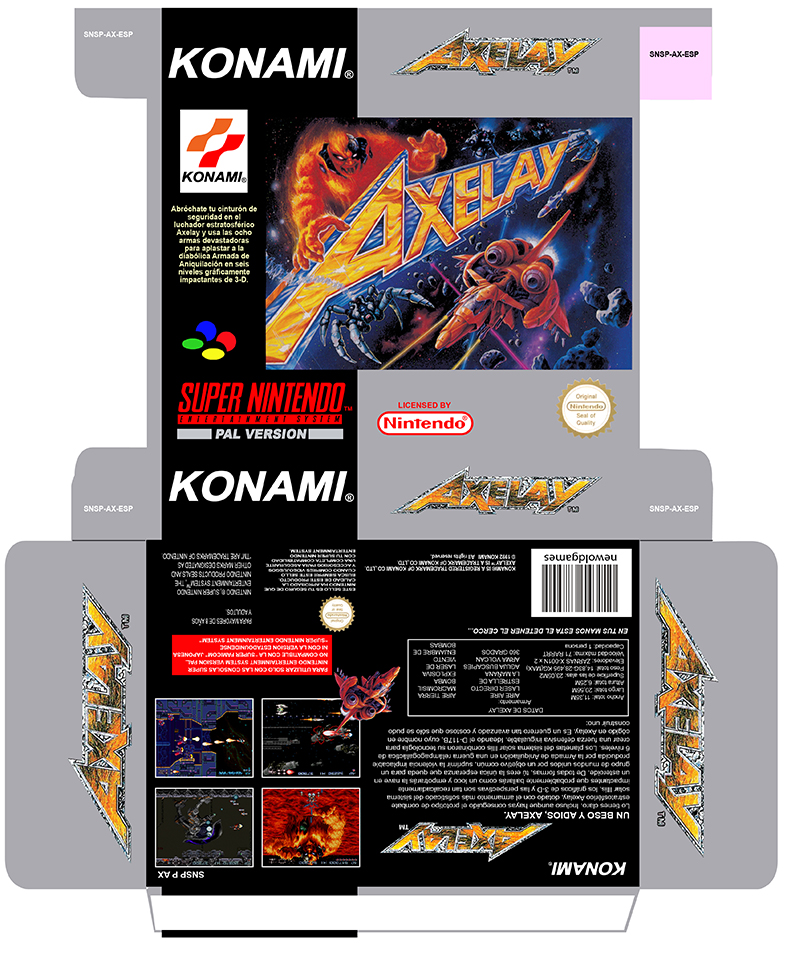 AZELAY PAL ESP SNES CAJA BOX PLANTILLA COVER RETRO