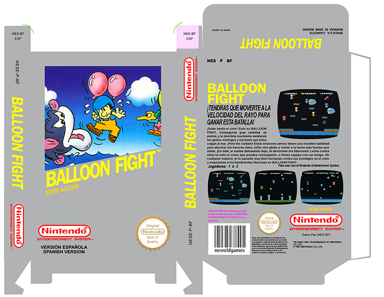 BALOON FIGHT CAJA BOX RETRO REPRO PAL ESPAÑA NINTENDO NES 