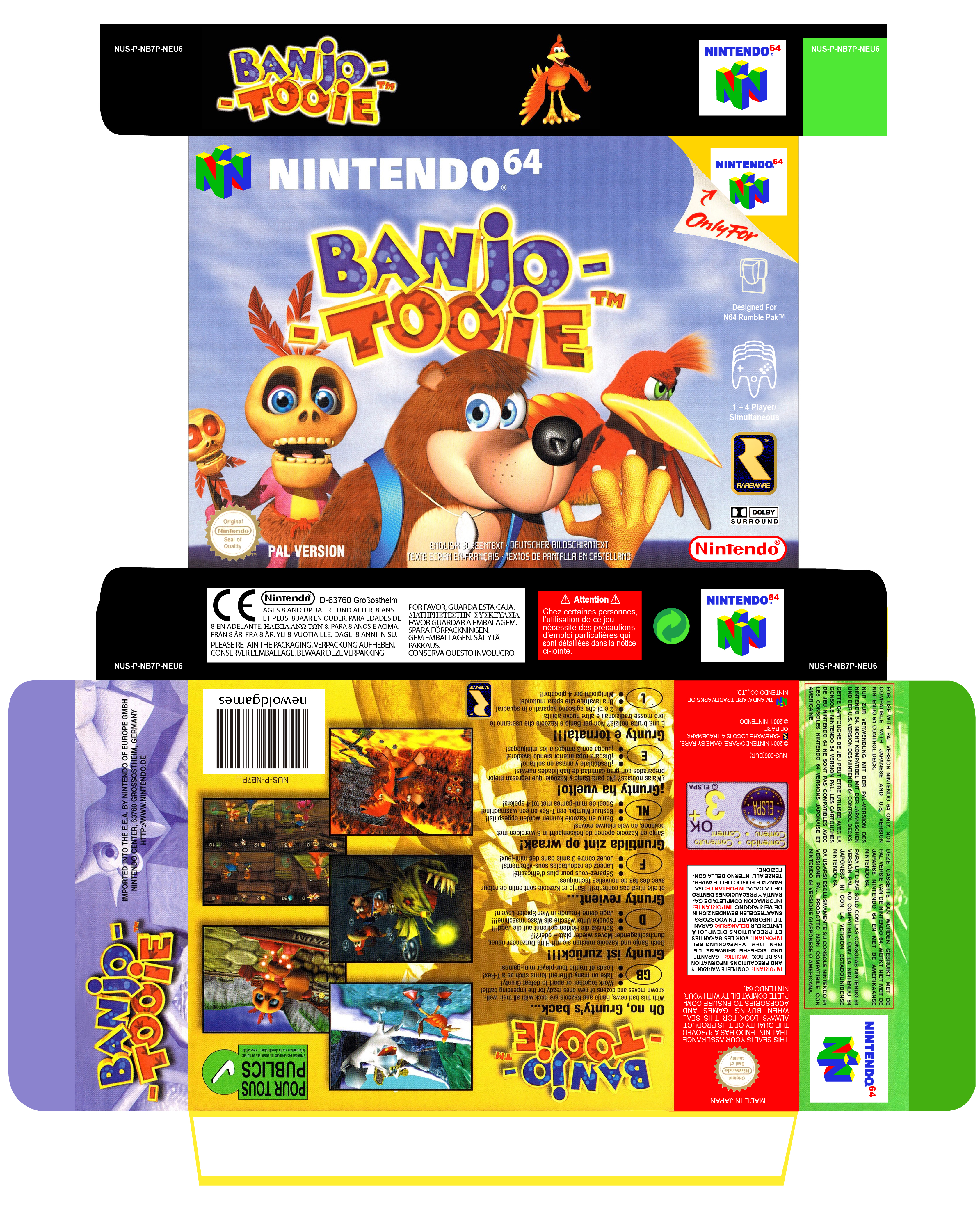 BANJO TOIE NINTENDO 64 N64 CAJA BOX