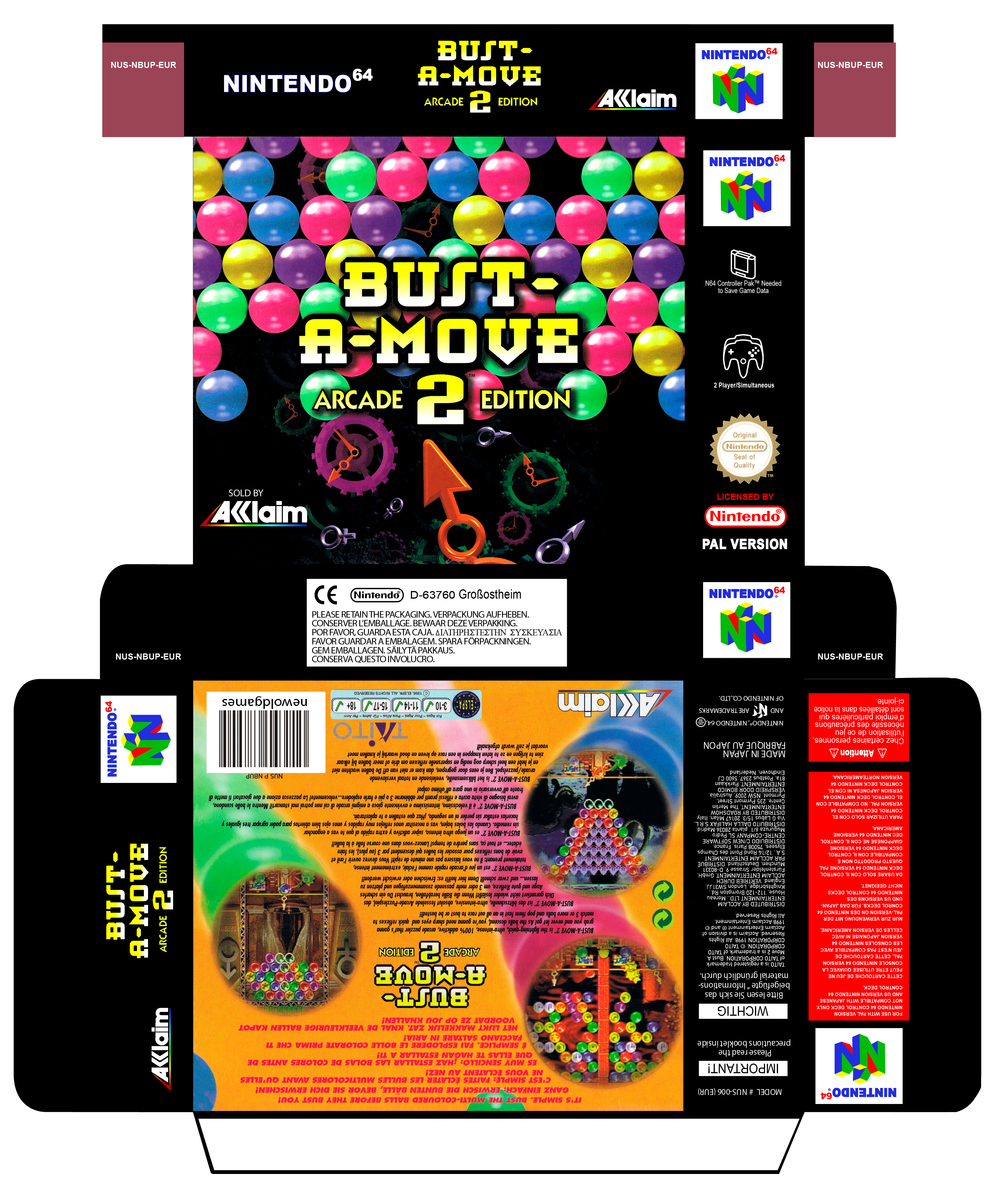 BUST A MOVE 2 PAL EUR N64 CAJA BOX