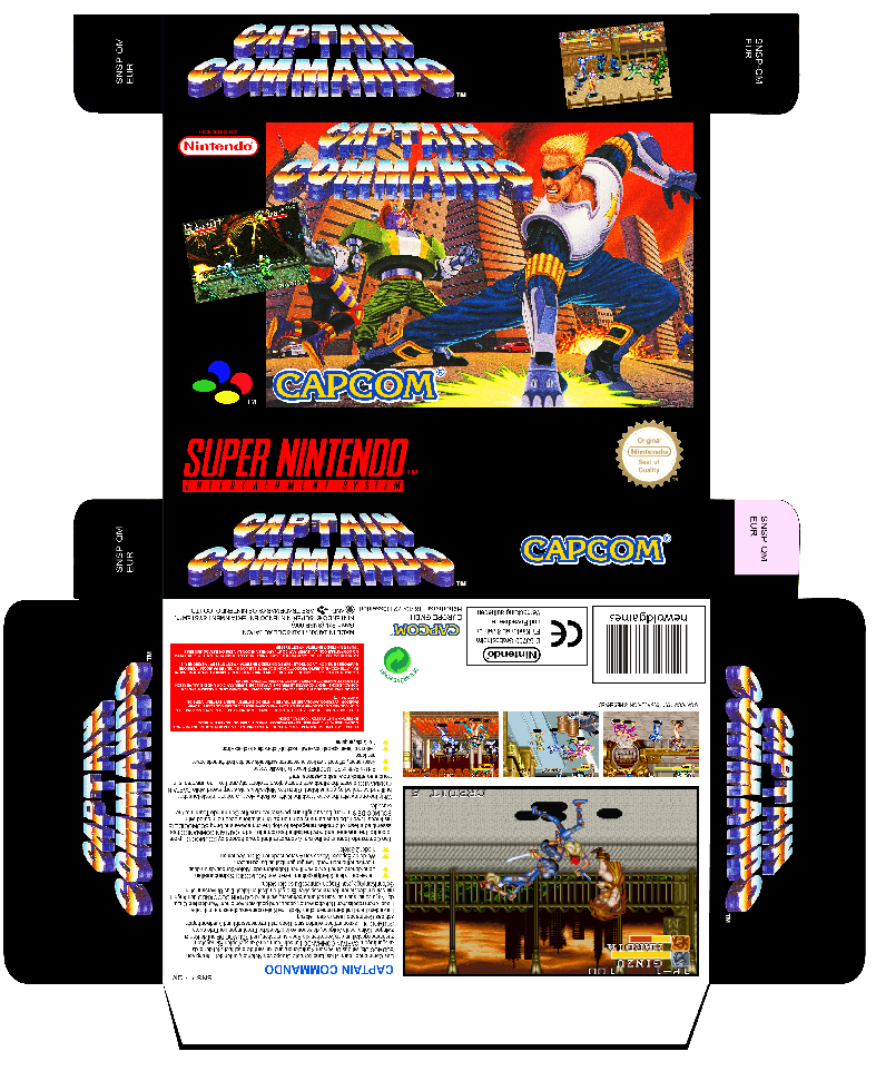 CAPTAIN COMMANDO PAL EUR ESP CAJA SNES RETRO PLANTILLA