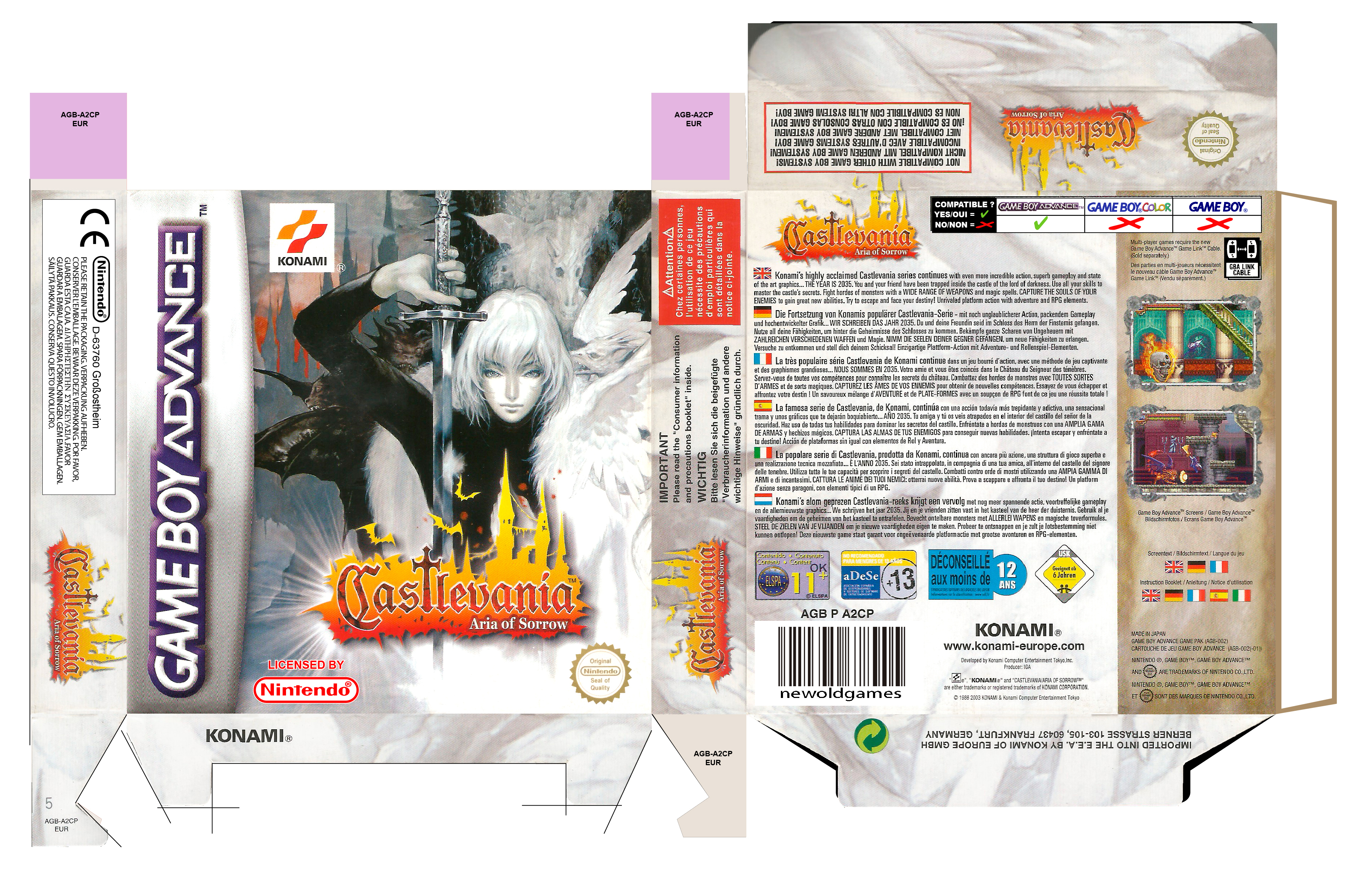 CASTLEVANIA ARIA OF SORROW PAL EUR ESP CAJA BOX
