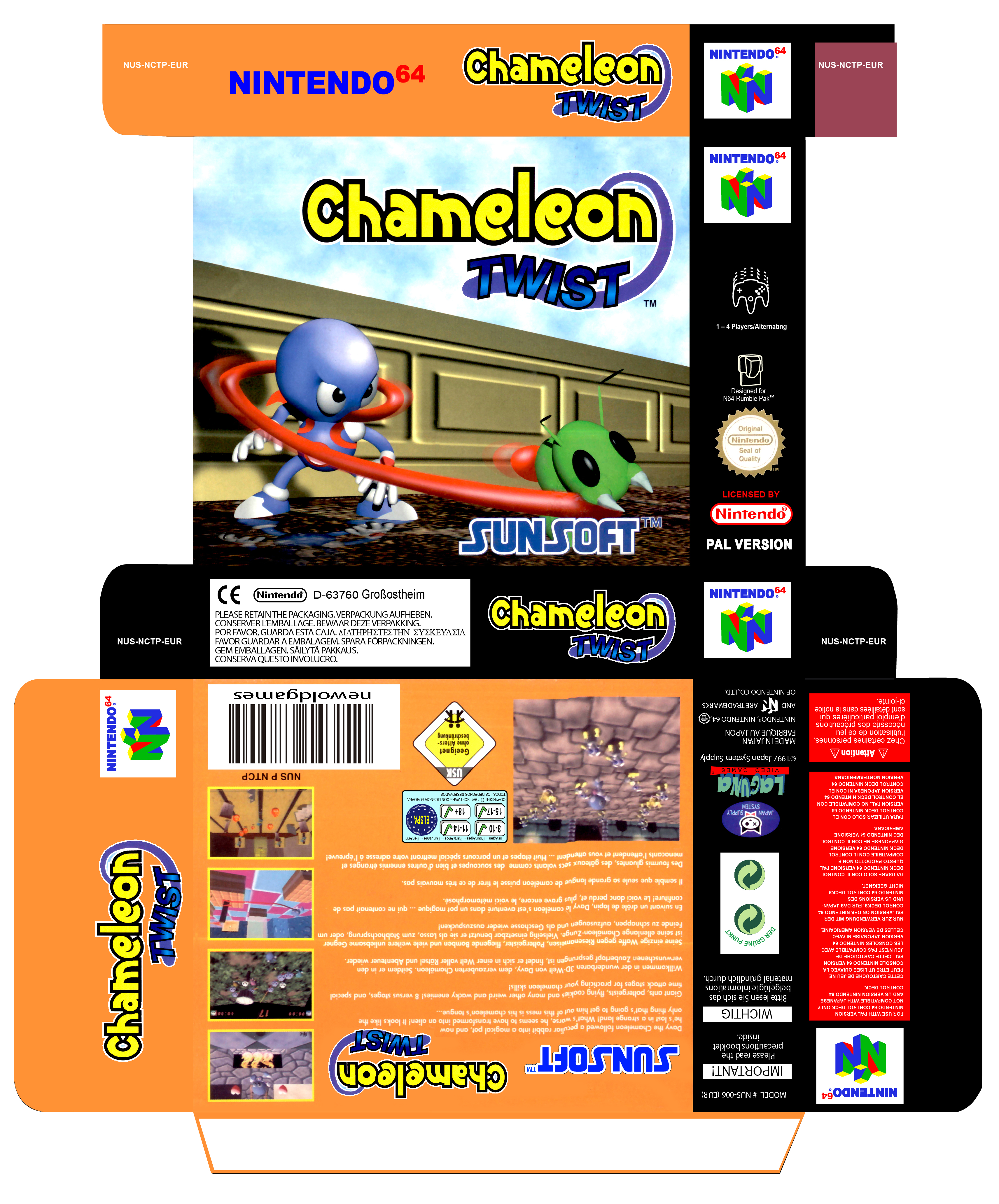 CHAMELEON TWIST N64 CAJA BOX