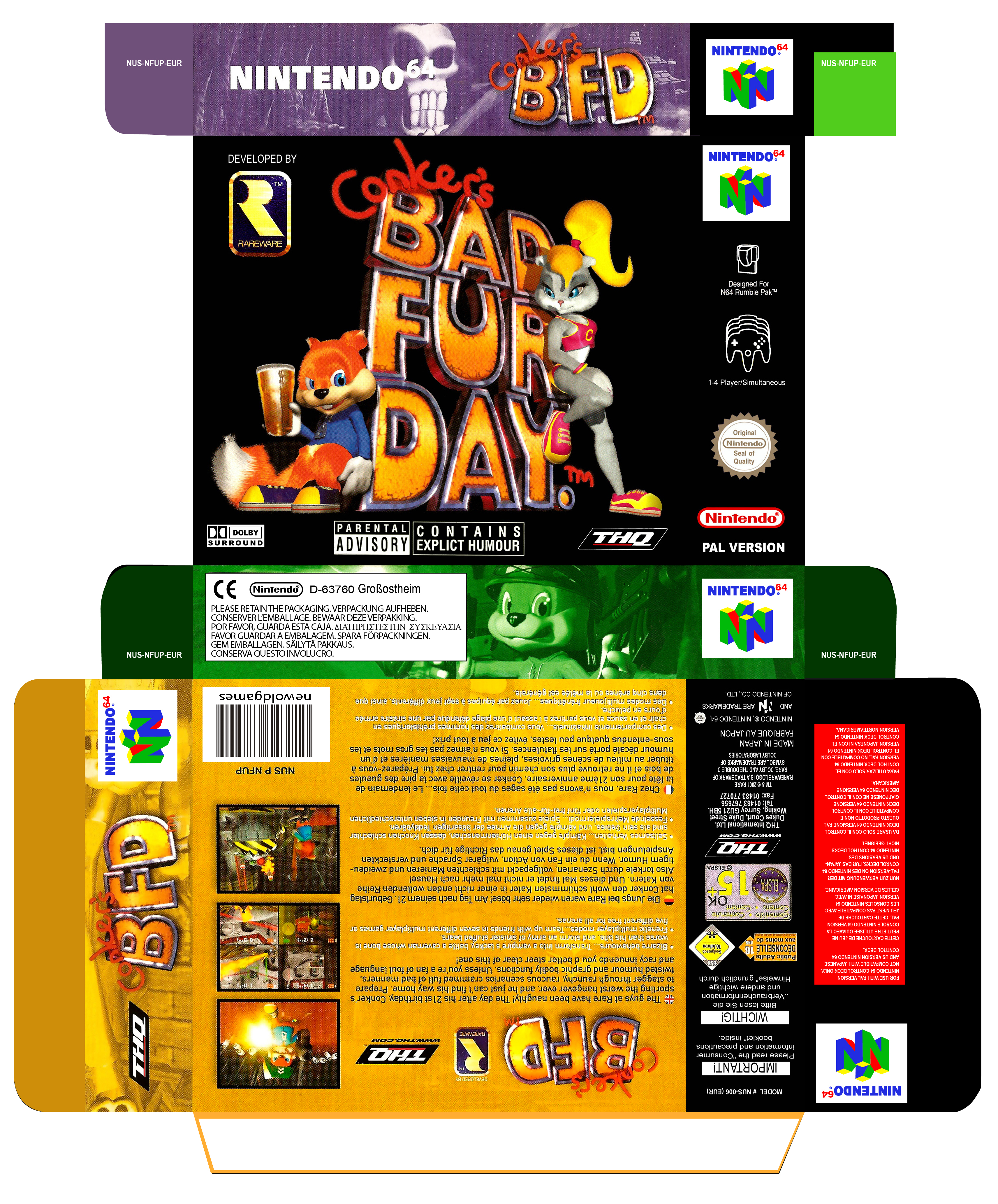 CONKER BAD FUR DAY NINTENDO 64 N64