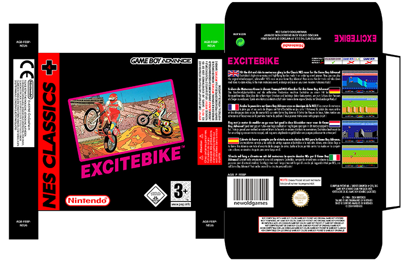 EXCITE BIKE PAL EUROPA ESPAÑA GAME BOY ADVANCE CAJA BOX RETRO REPRO REPLICA