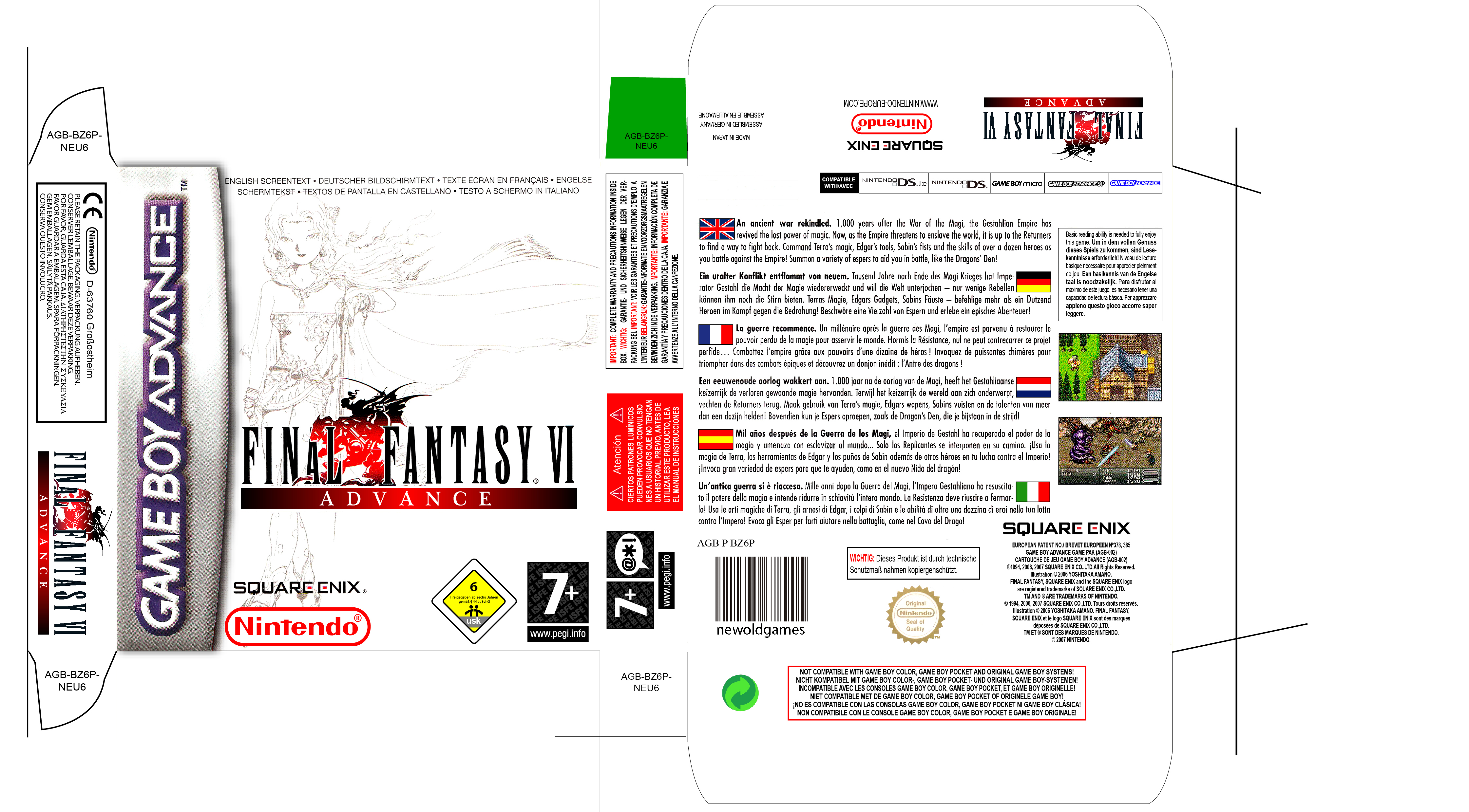 FINAL FANTASY 6 GB ADVANCE PAL EUR ESP CAJA BOX