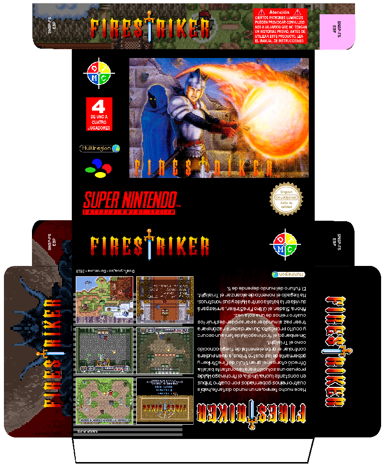 FIRESTRIKER SNES CAJA BOX PLANTILLA RETRO