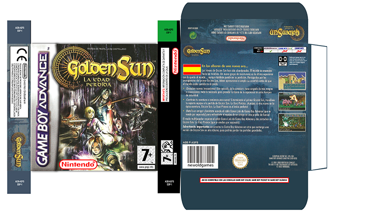 GOLDEN SUN 2 CAJA RETRO BOX REPRO GAME BOY ADVANCE 
