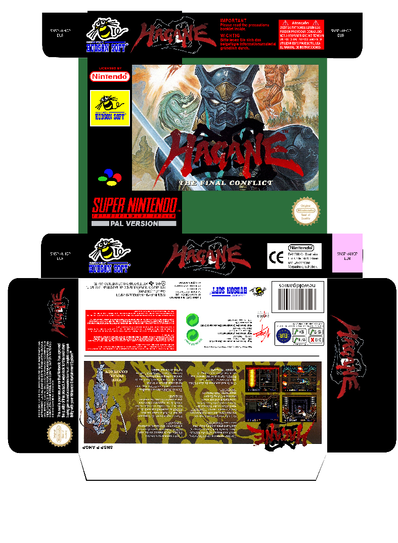 HAGANE SNES SUPER NINTENDO CAJA PLANTILLA RETRO BOX REPRO