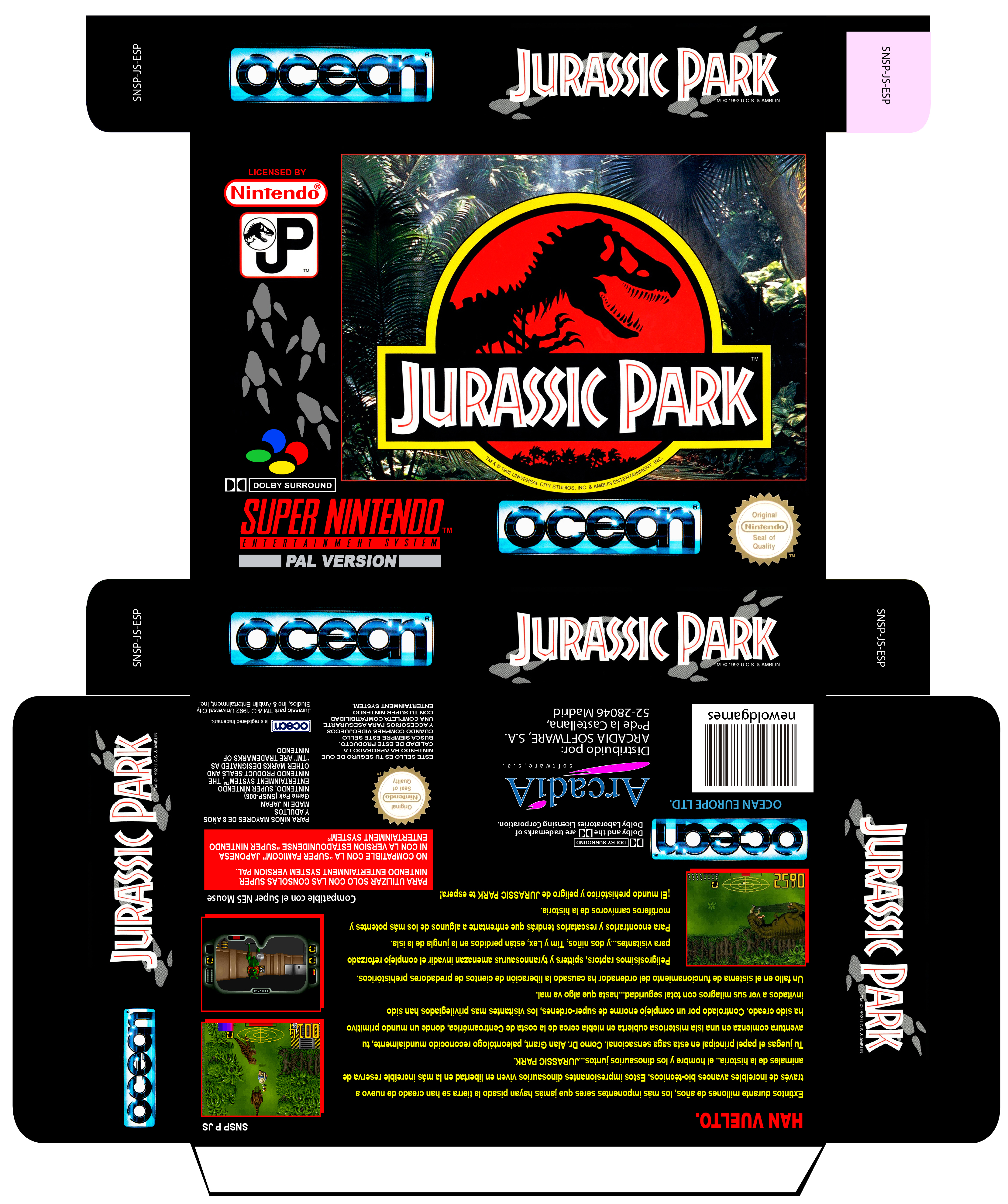 JURASSIC PARK SNES PAL CAJA BOX