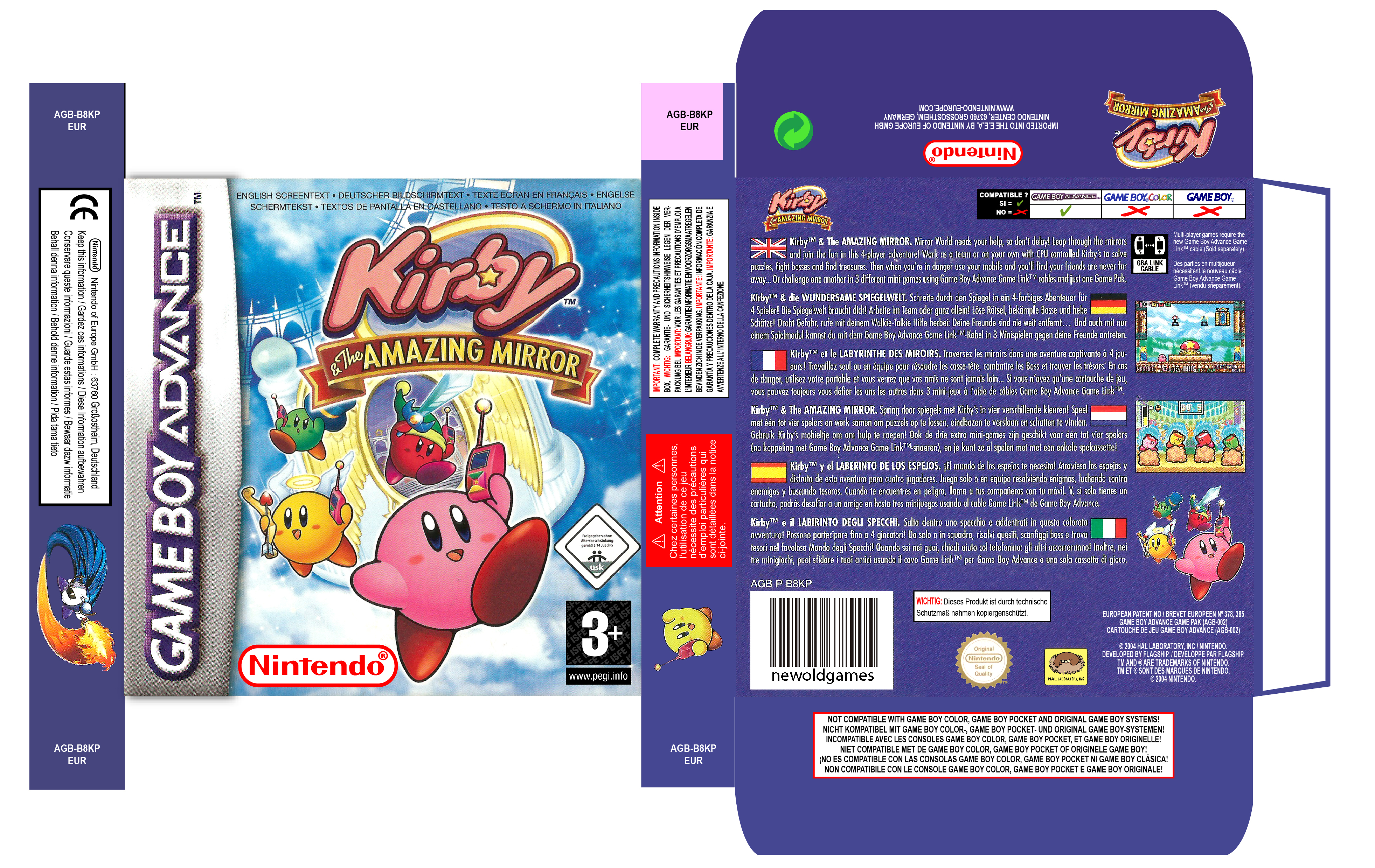 KIRBY AMAZING MIRROR CAJA BOX GAME BOY ADVANCE PAL EUR ESP