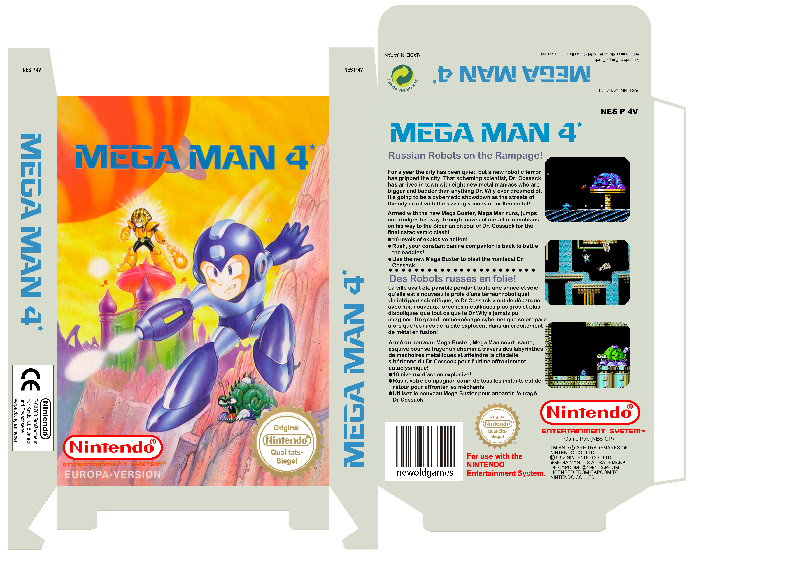 mega man  4 pal eur esp box plantilla caja nintendo retro oficial