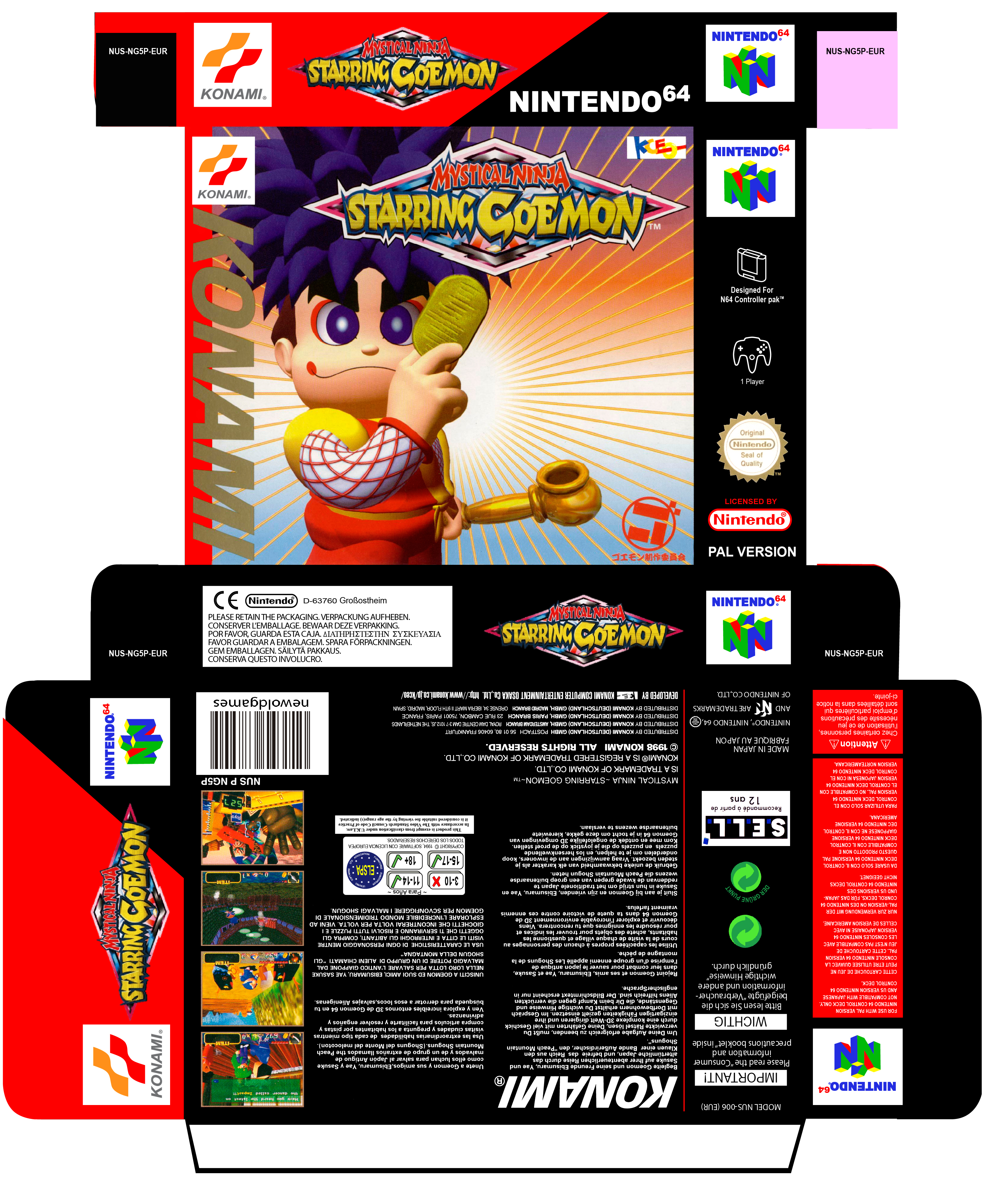 MYSTICAL NINJA NINTENDO 64 CAJA BOX