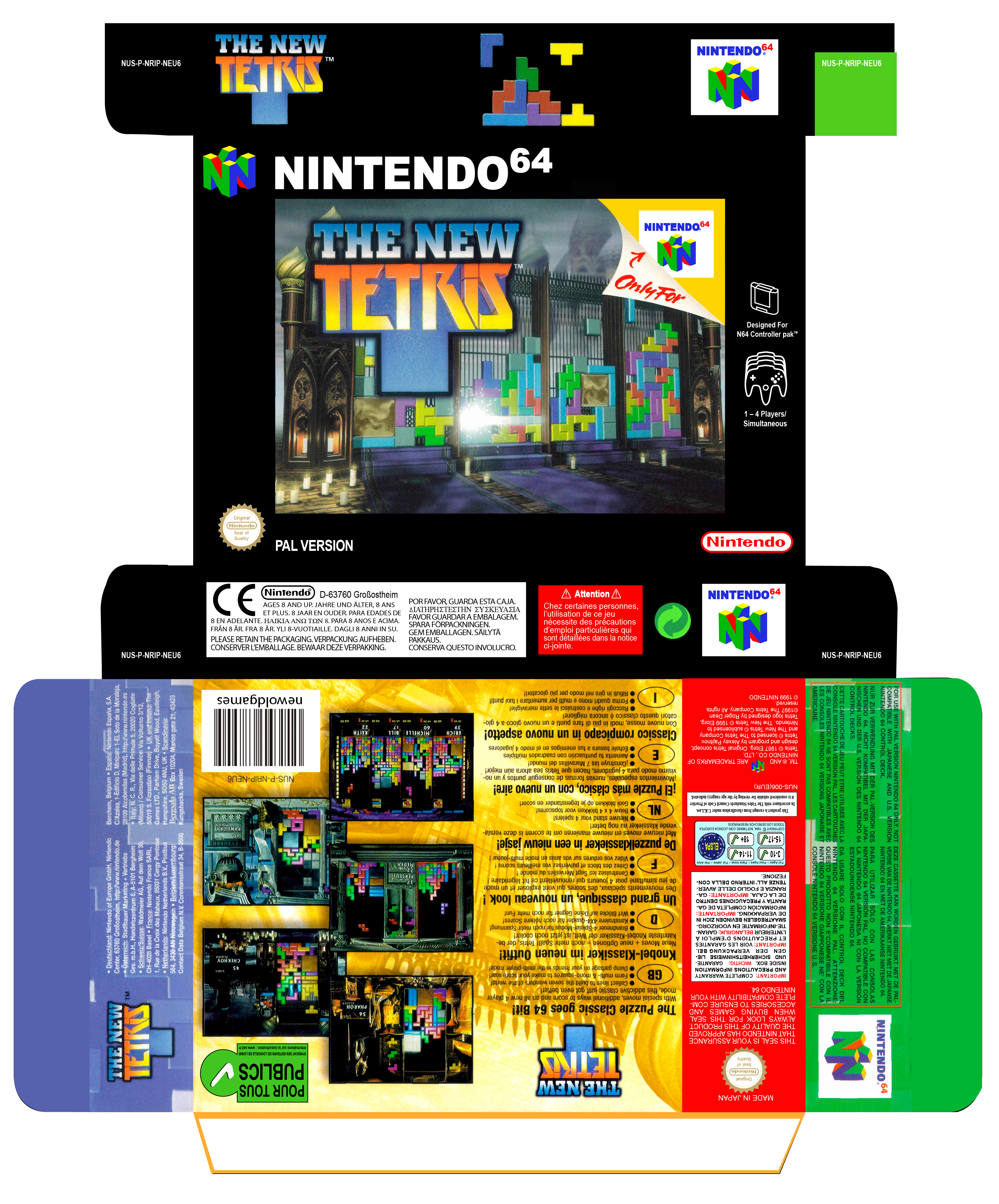 NEW TETRIS PAL EUR CAJA BOX N64
