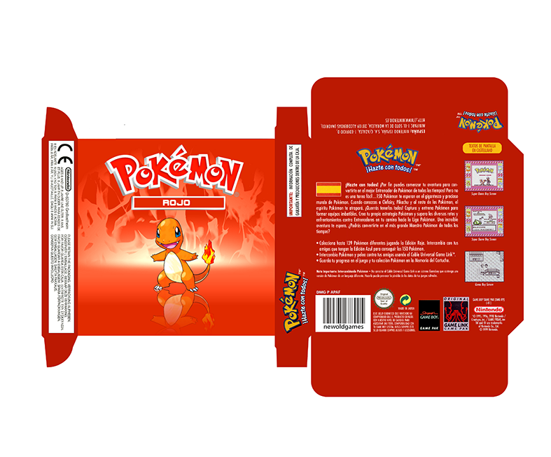 POKEMON ROJO CUSTOM GB CAJA