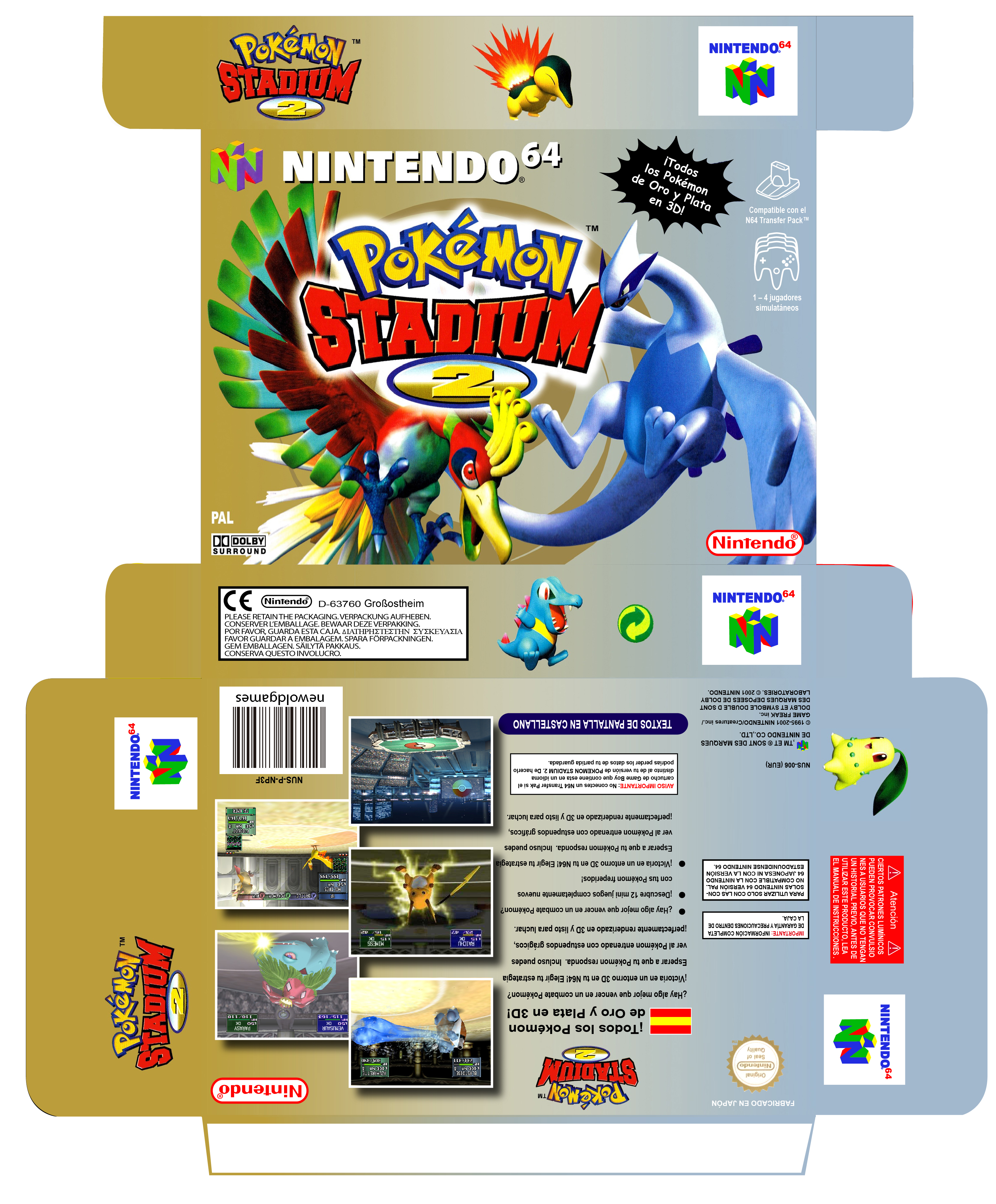 POKEMON STADIUM 2 PAL ESP BOX CAJA N64