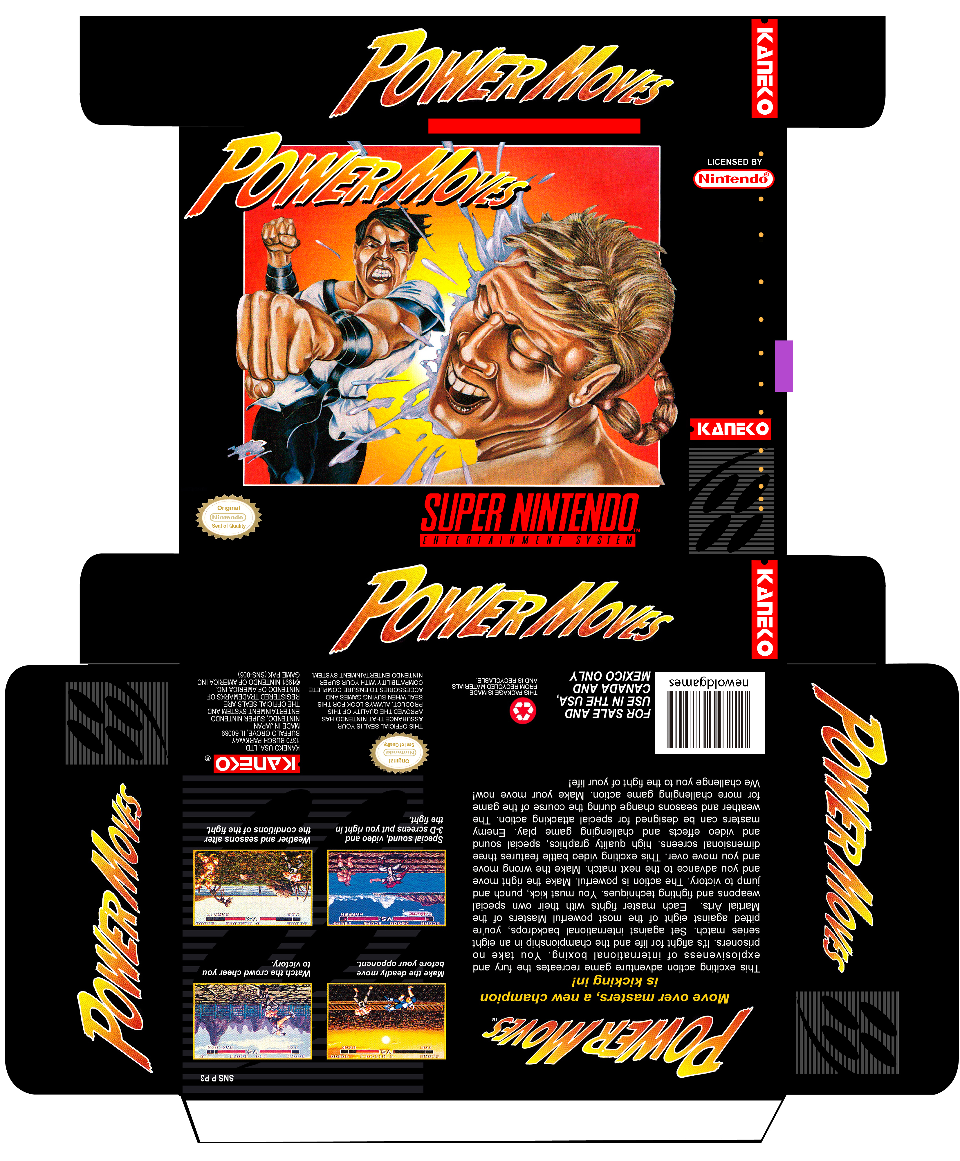 POWE MOVES USA NTSC SUPER NINTENDO CAJA BOX