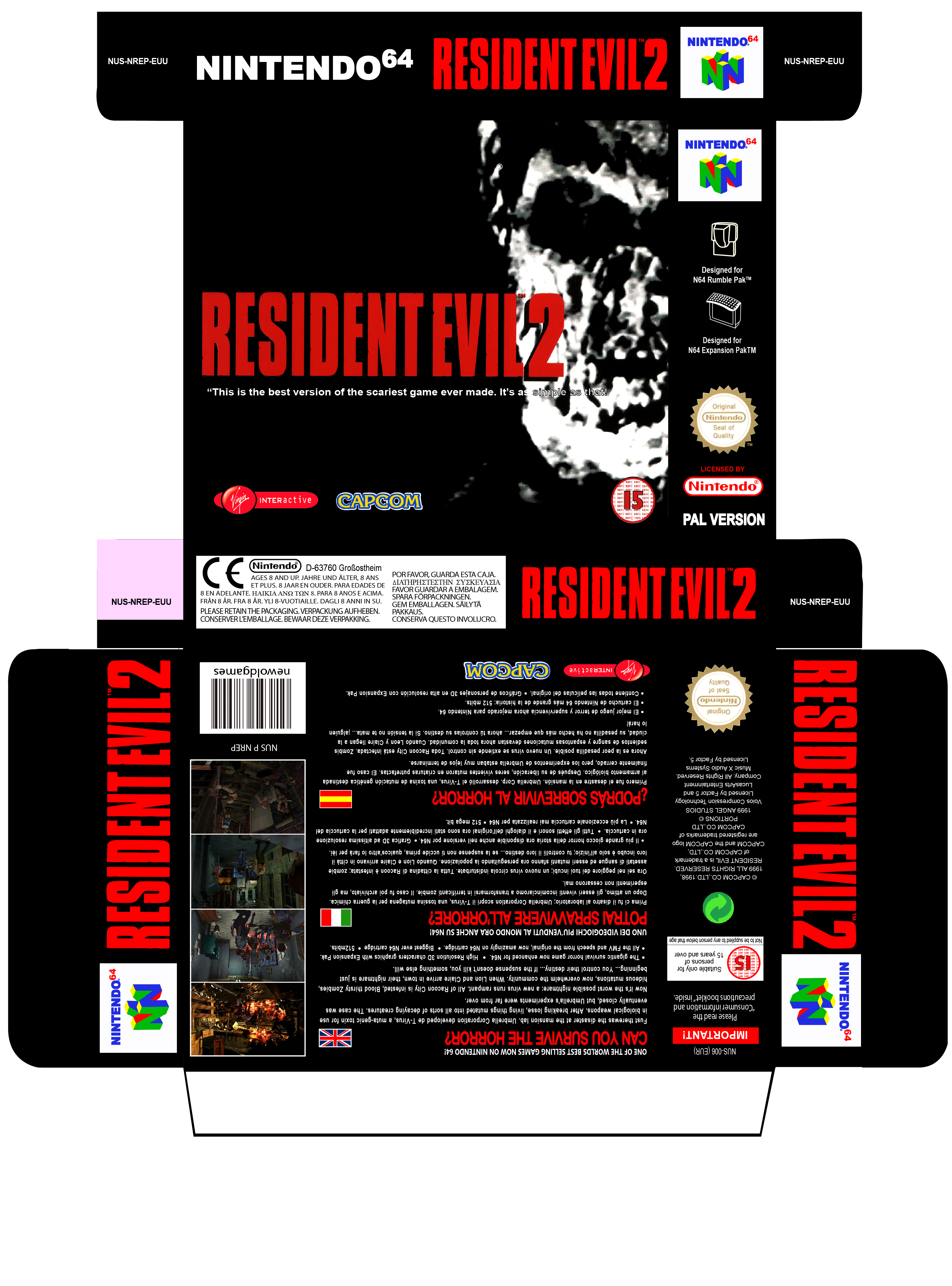 RESIDENT EVIL 2 NINTENDO 64 PAL ESP CAJA BOX