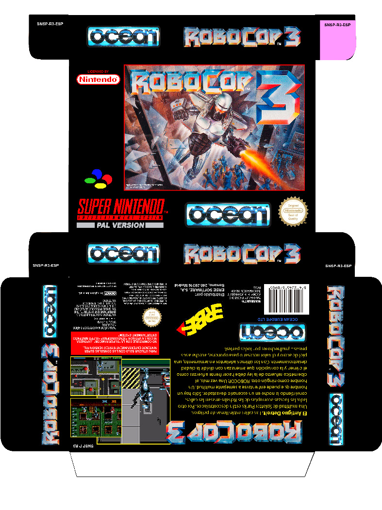 ROBOCOP 2 PAL ESPAÑA CAJA BOX PLANTILLA SNES RETRO