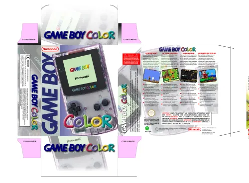 GAME BOY COLOR ATOMIC PURPLE A3 CAJA MAQUETADA PAL EUR