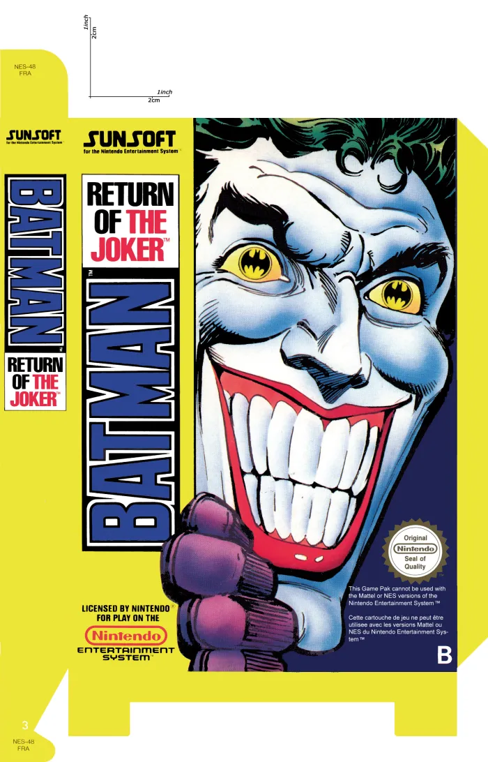 Descargar caja BATMAN RETURN OF THE JOKER escaneos NES 8-BIT