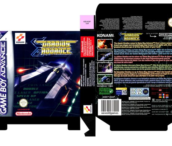 GRADIUS ADVANCE CAJA BOX PORTRAIR RETRO REPRO GBA GAME BOY ADVANCE 