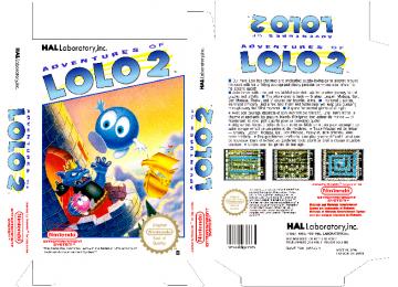 ADVENTURES OF LOLO 2 PAL ESP CAJA RETRO NINTENDO BOX PLANTILLA