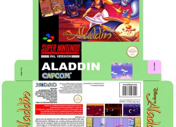 ALADDIN PAL ESP CAJA BOX PLANTILLA SNES RETRO