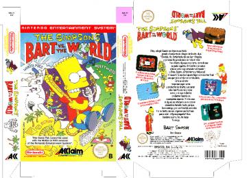 BART VS THE WORLD CAJA BOX PORTRAIT REPRO RETRO NES 8 BIT GAME