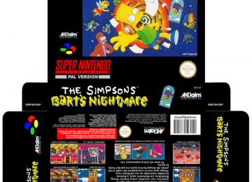 BART'S NIGHTMARE PAL ESPAÑA SNES CAJA BOX RETRO REPRO PORTRAIT 16 BIT