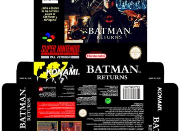 BATMAN RETURNS CAJA BOX RETRO REPRO PORTRAIT SNES SUPER NINTENDO