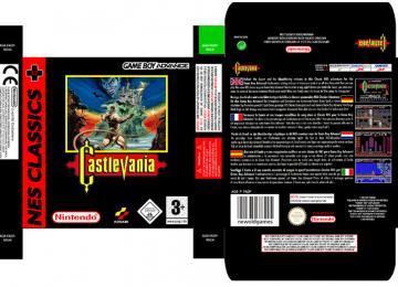 CASTLEVANIA NES CLASSIC GAME BOY ADVANCE GBA CAJA BOX PORTRAIT RETRO REPRO 