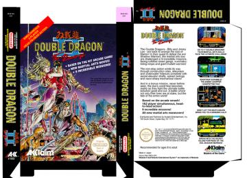 DOUBLE DRAGON II PAL ESPAÑA NES NINTENDO 8 BIT CAJA BOX PORTRAIT REPRO RETRO