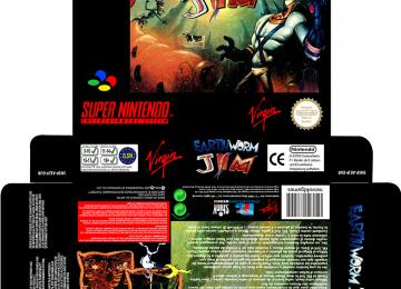 EARTHWORM JIM snes super nintendo caja retro repro nintendo