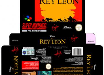 EL REY LEON CAJA BOX PLANTILLA RETRO SNES COVER