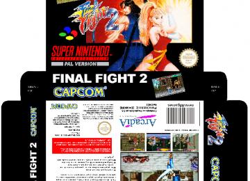 FINAL FIGHT 2 PAL ESPAÑA CAJA BOX RETRO REPRO PORTRAIT SNES SUPER NINTENDO