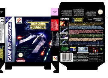 GRADIUS ADVANCE CAJA BOX PORTRAIR RETRO REPRO GBA GAME BOY ADVANCE 