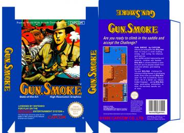 GUN.SMOKE PAL ESPAÑA CAJA BOX RETRO REPRO NES 8 BIT PORTRAIT