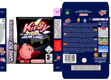 KIRBY NIGHTMARE IN DREAMLAND GAME BOY ADVANCE NINTENDO CAJA BOX PORTRAIT RETAIL BOX RETRO REPRO