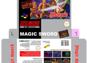 MAGIC SWORD CAJA PAL ESPAÑA SNES SUPER NINTENDO REPRO RETRO BOX PORTRAIT PLANTILLA