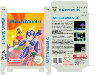 mega man  4 pal eur esp box plantilla caja nintendo retro oficial