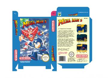 MEGA MAN 5 ESPAÑOLIZADA CUSTOM ESP CAJA BOX PLANTILLA NES