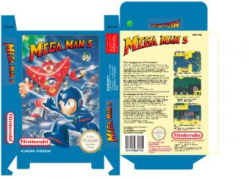 MEGA MAN 5 PAL EUR ESP BOX PLANTILLA NES GAME RETRO