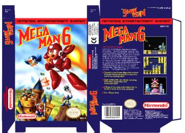 MEGA MAN 6 USA CAJA BOX PLANTILLA NES GAME RETRO