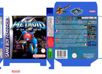 METROID FUSION PAL EUR ESP caja box retro replica portrait game boy advance pal españa europa metroid