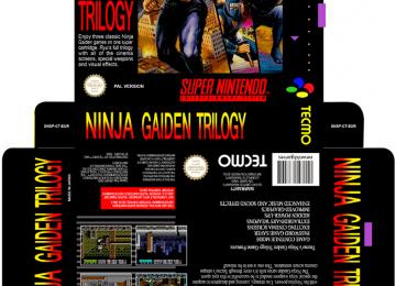 NINJA GAIDEN TRILOGY CAJA BOX PORTRAIT SNES SUPER NINTENDO RETRO REPRO NINTENDO