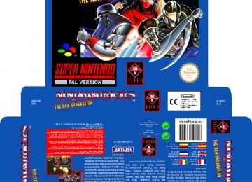 NINJA WARRIORS PAL EUR ESP CAJA PLANTILLA RETRO SNES