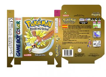 POKEMON ORO PAL ESP CAJA BOX PLANTILLA RETRO