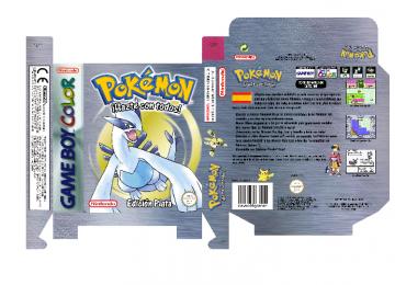 POKEMON PLATA PAL ESP CAJA BOX PLANTILLA RETRO