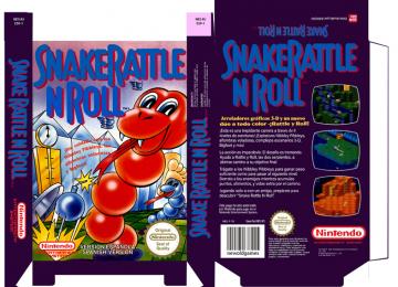 SNAKERATTLE N ROLL PAL ESP CAJA BOX PORTRAIT RETRO REPRO PIXEL NES NINTENDO